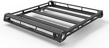 Black Horse Traveler Steel Roof Mounted Cargo Basket Rack Kit Modular61"x20"x9" Black Compatible with 1987-2017 Jeep Wrangler|1997-2017 Jeep Wrangler|2007-2017 Jeep Wrangler-BA-JKBO-KIT13