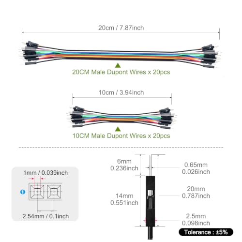 Kit de prototipado Chanzon con placas de pruebas de 400 y 830 puntos más cables de puente macho 4