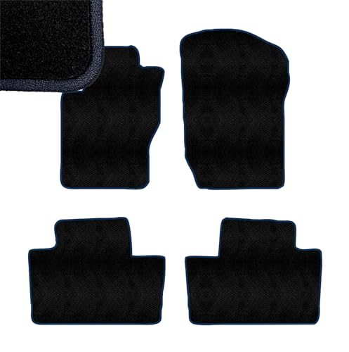 Navy Blue Edge Custom Fit Front & Rear Carpet Floor Mats, Black, Compatible with Mercedes-Benz ML450 2011 2010 FL-324790