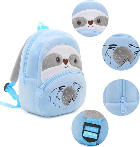 Image of Frantic Kids Velvet School Bag soft plush standard Backpack Baby Girl Preschool Mini Travel Bags Baby Girl & Baby Boy & Toddlers Picnic Carry Travelling Bags (2-5 Years)