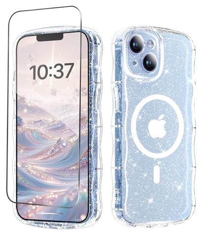 MIODIK Magnetic for iPhone 13Case/iPhone 14 Case + Screen Protector Clear
