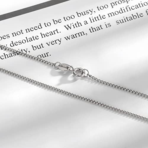 CERSLIMO S925 Sterling Silver Chains for Women Girls - Silver Chain Necklace 14" 16" 18" 20" 24" Thick Cable Trace Italian Curb Box Chains for Kids | For Layered Looks, Gifts or Chain Replacements