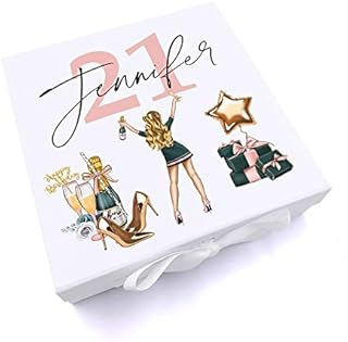 ukgiftstoreonline Personalised Any Age Birthday Gift Keepsake Memory Box 18th, 21st, 30th (Large)