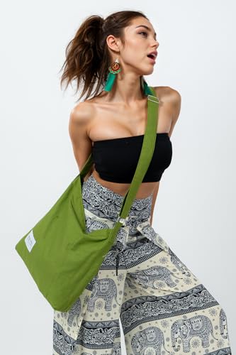 Image of Hobo Crossbody Bag for Women - Large Cotton Tote Shoulder Purse | Adjustable Strap