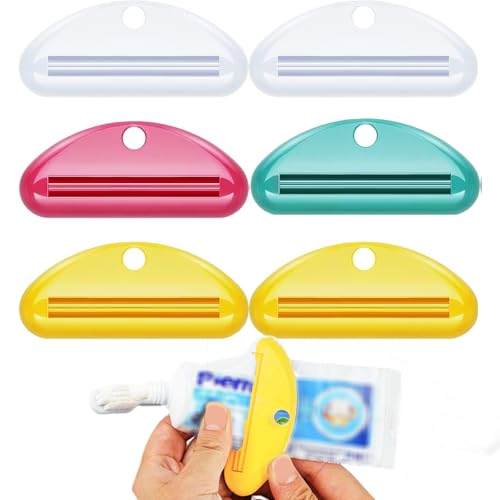 Xumier Tubenausdrücker Tubenquetscher 6Pcs Tubenquetscher für alle Tuben Zahnpastaquetscher Tubenausdrücker Tubenaufroller Tubenpresse für das Badezimmer