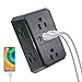 Outlet Extender - 6-Outlet Wall Splitter Tool, Multiple Plug Adapter Gear, USB Port Function, Home Travel Wellness Category, Dorm Room School Hotel Business Trip Power Hub Daily