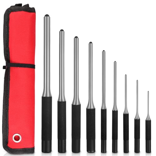 9Pcs Pin Punch Set, Heat Treated Metal Centre Punch Set, 1/16