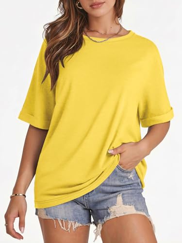 Image of ATHMILE Womens Oversized T Shirts Summer Tops Spring Casual Loose Fit Workout Short Sleeve 2026 Beach Vacation