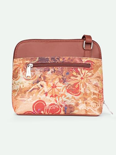 Image of ZOUK Printed Vegan Leather Out Of Office Sling Bag With Adjustable Strap For Women's Girls