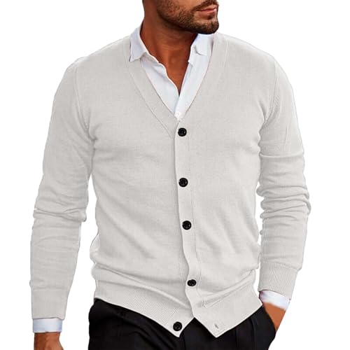 Pull en tricot col en V homme aux finitions soignées et mailles denses