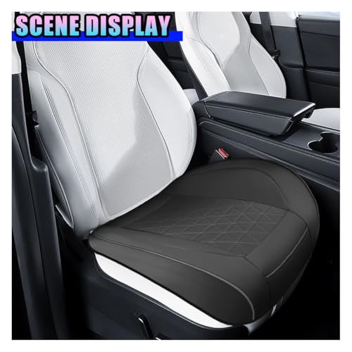 YoRise Luxury Faux Leather Car Seat Cover, Anti-Slip Waterproof Automotive Seat Covers with Storage Pocket, Full Wrap Front Bottom Car Seat Protector Cushion for Most Cars, Trucks, SUVs (Black)