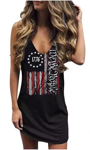 Image of Yuaelria Sundresses Ladies Tropical Vacation Maxi Dress Casual Loose for Women Summer Beach Printed Tank Dress