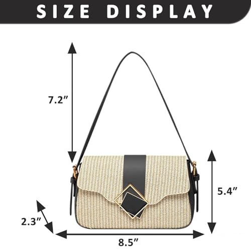 Beach Bag for Women, Underarm Straw Bags, Raffia Bag Suitable for Vacation Travel Daily(Style 3)2
