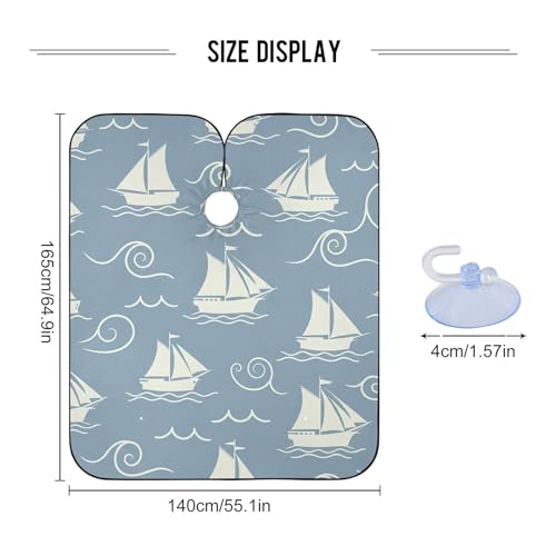 Capa impermeable para cortar cabello Qilmy azul 65" x 55" miniatura 2