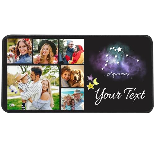 16x30 in Personalized Custom Your Photos Text Name/and Constellation Mouse Pad Extended Desk Mat Add Your Picture Logo Keyboard Pad Customized Large Mousepad for Gaming Office Work Home (Cancer)