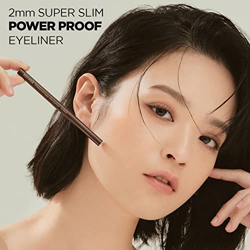Thesaem Eco Soul Powerproof Super Slim Eyeliner - Smudge Proof Gel Eyeliner - Micro Precision Tip (2Mm) - Highly Pigmented & Long-Lasting Eye Makeup Glides On Smoothly, 0.1G (Br03 Teddy Brown) #TOP1