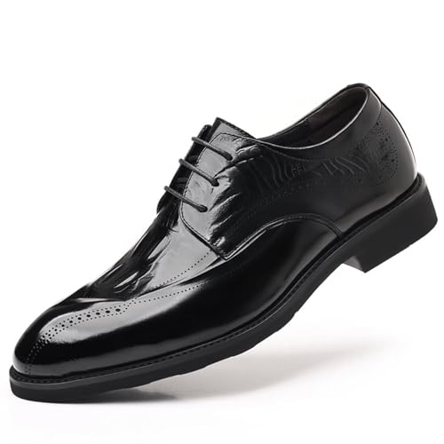 Men’s Business Tuxedo Dress Oxford Shoes, Round Toe Lace-up Comfort Brogue Oxfords Casual Business Work Dress Shoes