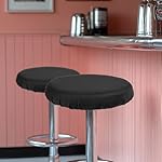 2 Pcs Bar Stool Covers Black Round High Elastic Bar Stool Covers Soft Stool Cushion Washable Slipcovers Fit for Dia 11-14 in Bar Round Chair for Home Bar Hotel Market - Image 5