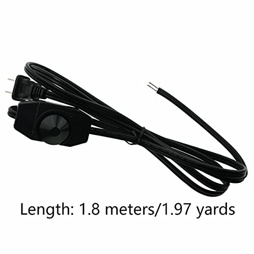 Czqc Rotary Dimmer Switch 110-125Vac 50/60Hz Power Cable Knob Adjustable Controller Switch With 1.8M/5.9Ft Extension Power Cord Light Dimmer #TOP1