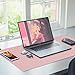 Desk Mat with Wireless Charging, Pink Mouse Pad with Wireless Charger, Desk Pad Matt for Desktop, Mousepad Gaming Large Mouse Pad, Leather Compute for Keyboard and Mouse, 32