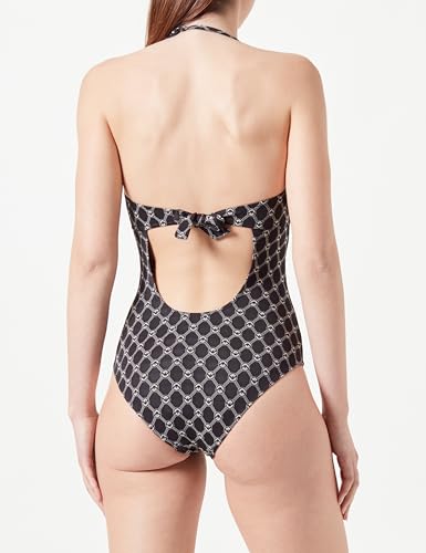 Emporio Armani Women's One-Piece Padded Jacquard Monogram Swimsuit, Black, L - Image 4