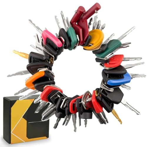 URPIZY Lot de 50 clés pour engins de chantier lourds, compatible avec Cat et autres marques, 14 x 17 mm, avec doublons pour les modèles fréquemment utilisés, pour une organisation efficace et un accès