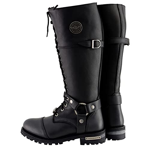 Image of Milwaukee Leather Women's Premium Leather Motorcycle Harness Boots Collection MBL - 6.5