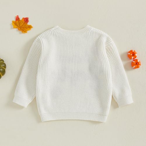 Baby Boy Girl Halloween Sweater Pumpkin Ghost Embroidery Cable Knit Sweater Infant Toddler Halloween Clothes4