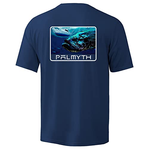 Opiniones y reviews de Ropa de Pesca los más recomendados. 46 Palmyth - playera de pesca de manga corta para hombre, protección solar, UV UPF 50+ SPF, Marino/Tarpon Face, X-Large