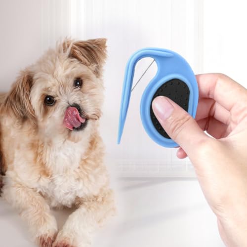 Pet Dematting Combs Knotting Comb - 2 Pack Knotting Comb Pet Grooming Accessories Pet Massage Dog Shedding Brush, Tpr Loose Epilator, Shedding Brush Dog Hair (Orange+Blue) - Image 4