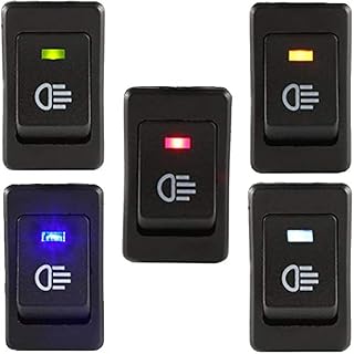 RUNCCI-YUN 5pcs 12VDC/35A automotive fog light switch 12v rocker switchLED Toggle SwitchesOn Off 4Pin Red Blue Green Yellow white 12v Switch Button