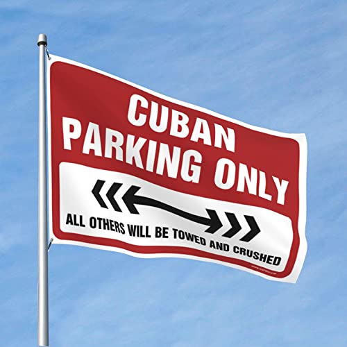 Drapeau Man Cave Cuban Parking Only grand format 152x244 cm pour décoration