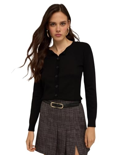 Motivi: Cardigan con Raglan a Coste Nero. XS Stagione Autunno Inverno 2025
