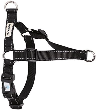 DEXDOG EZTrainer No Pull Front Attachment Clip Dog Harness for Training Running Comfort (XX-Small, Black)