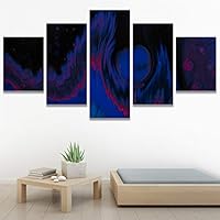 SIGNWIN 5 Panel Canvas Wall Art Modern Art 3D Abstract Abstract Brushstroke Contemporary Digital for Home Decorations Ready to Hang - 60
