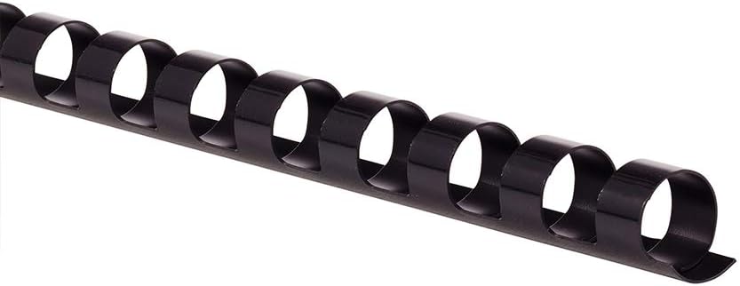 GBC Binding Spines/Spirals/Coils, 3/8", 55 Sheet Capacity, CombBind, Black, 100 per Box 4000044G