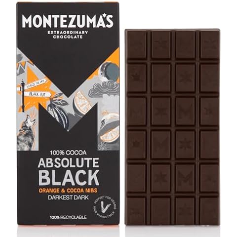 Montezuma's 100% Cocoa Dark Chocolate with Orange Cover