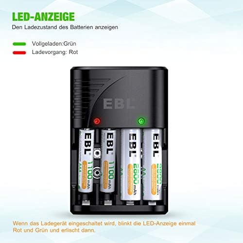 EBL NI-MH AA/AAA ve 9V Piller İçin Hızlı Şarj Cihazı - 4 Yönlü LED Ekranlı Şarj Cihazı 6802 - Görsel 5