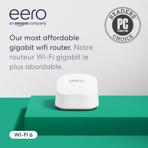 Amazon eero 6+ mesh wifi router - Supports internet plans up to a Gigabit, Coverage up to 140 m², Connect 75+ devices, 1-Pack
