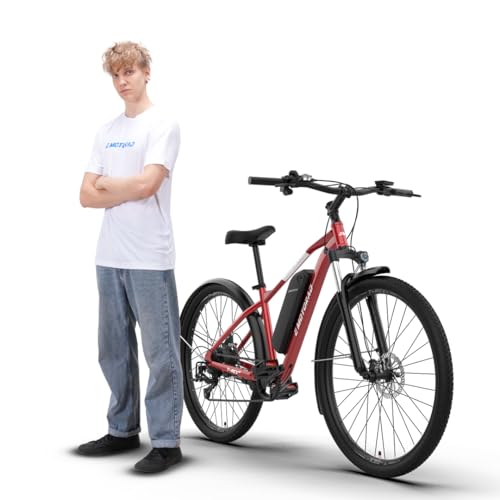Miniatura 3 de Emotorad T-Rex Air Bicicleta Eléctrica De Montaña Para Adultos Neumáticos 29x2.4 Motor 36v 250w Batería Extraíble 13ah Suspensión Delantera 100mm Frenos De Disco Mecánicos Roja