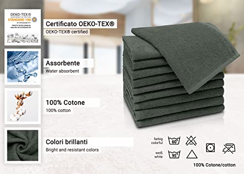 ZOLLNER 10 Asciugamani Bagno Viso e Bidet, 30x50