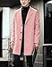 Springrain Men's Wool Blend Pea Coat Notched Collar Single Breasted Overcoat Warm Winter Trench Coat(Pink-M)