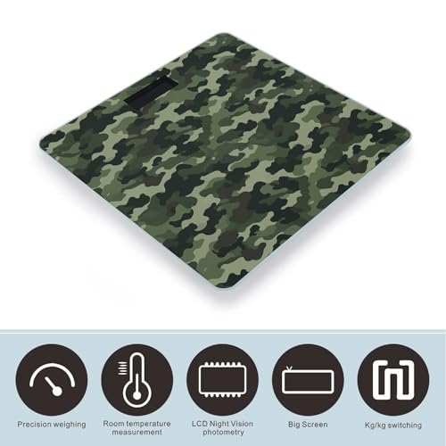 Báscula digital de baño camuflaje militar verde miniatura 3