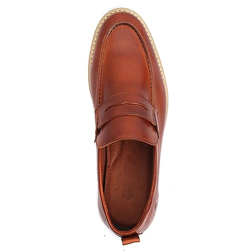 Sapato de Couro Casual Masculino Loafer Elegante Social Monk Cor:Marrom;Tamanho:41