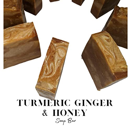 Turmeric Ginger And Honey Soap Bar, Helps Brighten/Fade Dark Marks, Natural And Handmade, For Body And Face, Help Reduce Acne, #TOP7