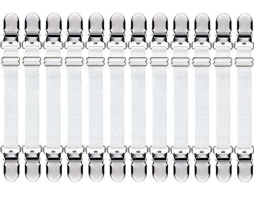 Boao 12 Pcs Bed Sheet Clips Straps Sheet Corner Straps Holder Adjustable Mattress Clips, Elastic Bed...