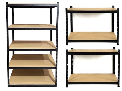 QUICK STAR Schwerlast Lagerregal 90x45x180cm 5 Böden Standregal für Garage Werkstatt Haushalt Keller