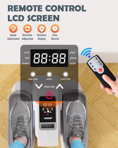 Image of Yagud Under Desk Machine, Electric Elliptical Leg Exerciser for Senior, 13 Adjustable Speeds Quiet and Portable Seated Pedal Exerciser for Training with Remote Control