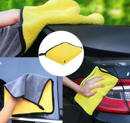 Image of Khillayox Microfiber Cleaning Towel 300 GSM Multicolor Thick Lint & Streak-Free Multipurpose Cloths | Microfiber Towels for Car, Bike Cleaning, Polishing, Washing & Detailing Set of 3-30x40 cm