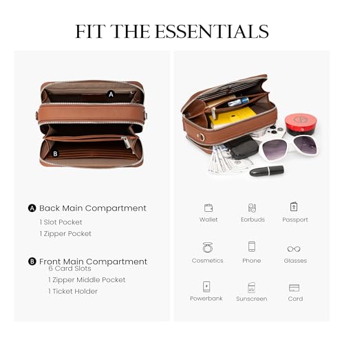 Image of befen Genuine Leather Crossbody Bags for Women, RFID Leather Purses